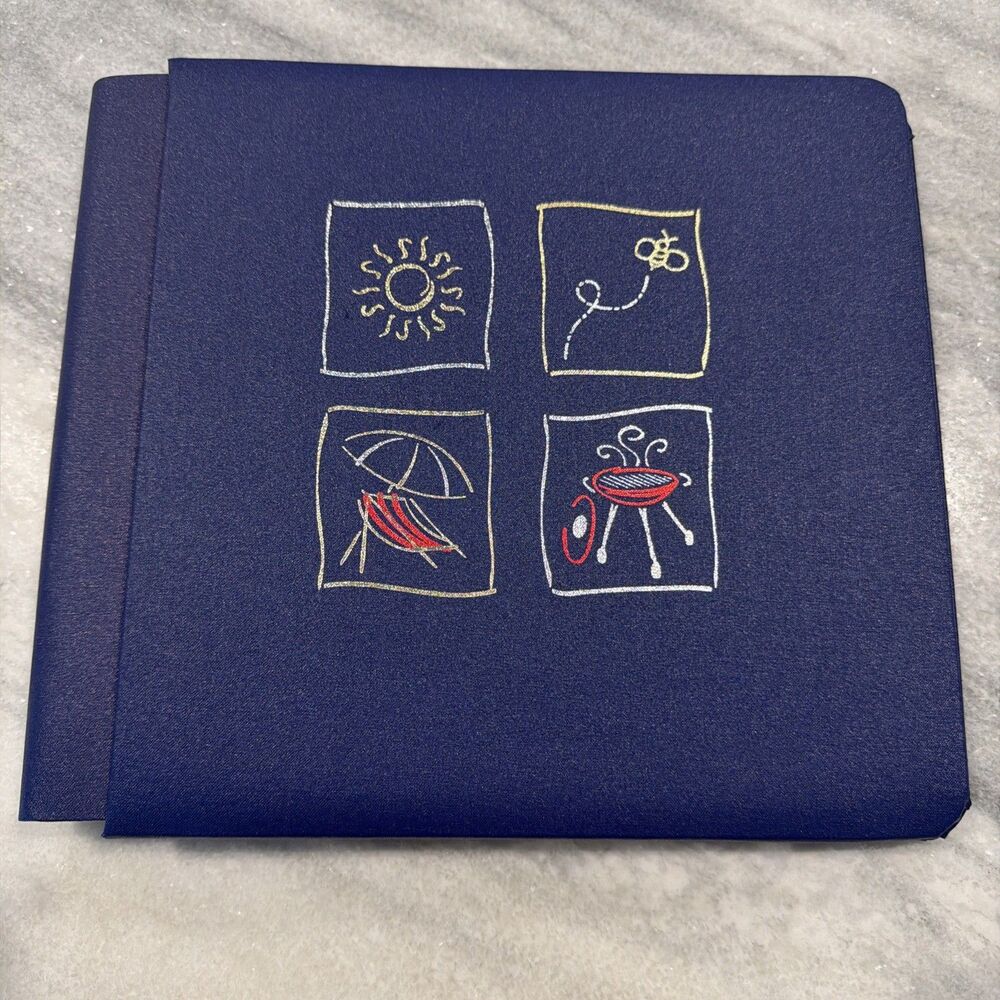 Creative Memories Blue Summer BBQ 8x8 Flex Hinge Scrapbook Album 2008 No Pages